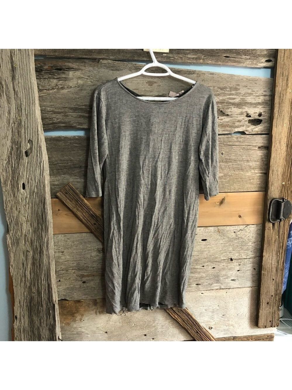 Forever 21 Size Large Grey Boatneck 1/2 sleeve dress